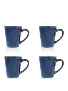 Sabichi Set Of 4 Blue Reactive Glaze Mugs