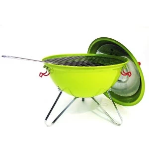 Charles Bentley 14 Portable Kettle Charcoal BBQ With Grill - Green