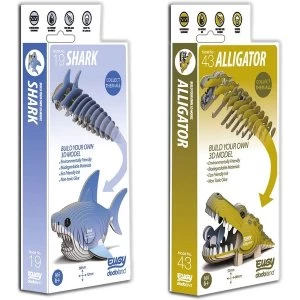 EUGY Shark and Alligator Twin Pack Model Kits
