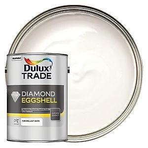 Dulux Trade Diamond Eggshell Emulsion Paint - Pure Brilliant White 5L
