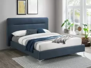 Birlea Finn 5ft King Size Steel Blue Upholstered Fabric Bed Frame