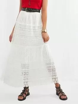 Joe Browns Joe Browns Beautiful Lace Maxi Skirt -White, Size 10, Women