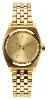 Nixon Small Time Teller All Gold Gold IP Steel Bracelet Watch