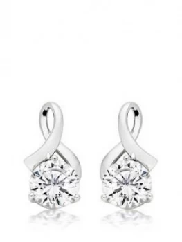 Beaverbrooks 9Ct White Gold Cubic Zirconia Earrings