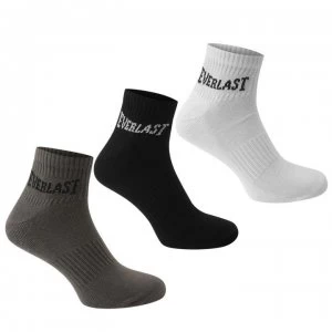 Everlast Quarter Socks 3 Pack Junior - Blk/Gry/Whi