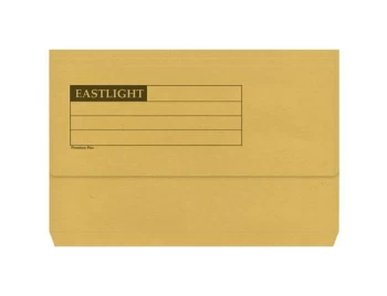 Document Wallet Manilla Foolscap Half Flap 285gsm Yellow - Pack of 50