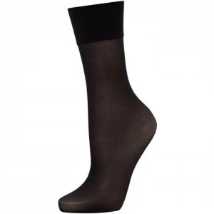 Charnos 2 Per Packet Sheer Ankle Socks - Black