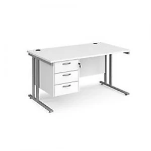 Maestro 25 Cantilever Desk with 3 Drawer Pedestal Depth 800 mm Oak