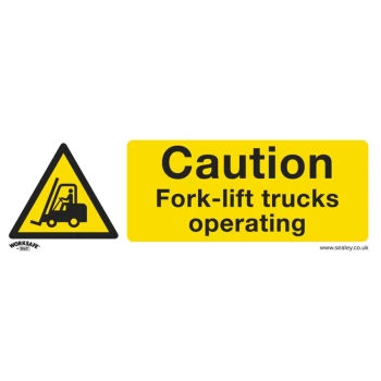 Safety Sign - Caution Fork-Lift Trucks - Self-Adhesive Vinyl
