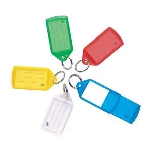 5 Star Facilities Key Hanger Sliding Fob Label Area 52x32mm Tag Size Large 73x38mm Assorted Pack 50