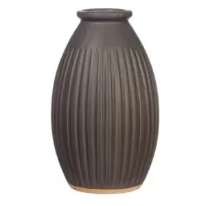 Sass & Belle Grooved Vase Large Black