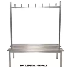 2m Double Sided Aqua Duo Changing Room Bench - Stainless Steel Seat
