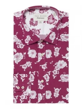 Ted Baker Mens Irrit Bold Tonal Floral Shirt Pink