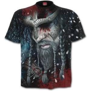 Viking Wrap Allover Mens Small T-Shirt - Black
