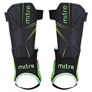 Mitre Delta Ankle Shin Guards - Blk/Grn/Ylw