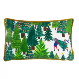 Christmas Together Tree Day Cushion Multi / 30 x 50cm / Polyester Filled