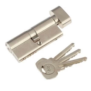 Yale Satin Nickel-plated Single Euro Thumbturn Cylinder lock (L)80mm (W)29mm