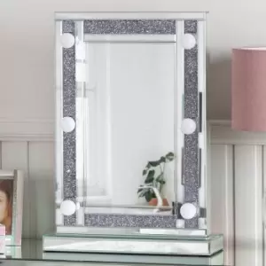 60cm Hollywood Mirror with Lights 6 Dimmable LED Cosmetic Vanity Mirrors Aluminum Frame Tabletop or Wall Mounted Vanity Mirrors