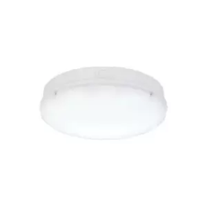 Saxby Forca Cct - Integrated LED Outdoor Emergency & Microwave Flush Light Gloss White, Opal IP65
