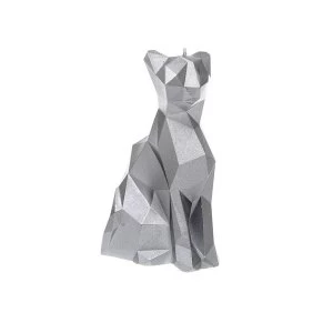Silver Low Poly Cat Candle