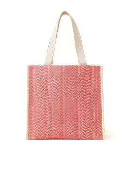 Accessorize Textile Shopper Bag, Pink, Women