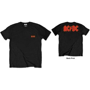 AC/DC - Front + Back Logo Mens Medium T-Shirt - Black