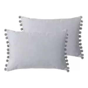 Paoletti Fiesta Twin Pack Polyester Filled Cushions Dove/Silver