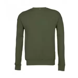 Bella + Canvas Adults Unisex Drop Shoulder Sweatshirt (L) (Military Green)