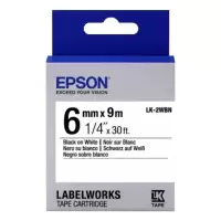 Epson LK-2WBN Black on White Labelling Tape 6mm x 9m