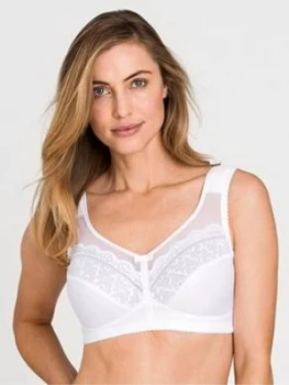 Miss Mary of Sweden Happy Hearts None Wired Bra With Lace And Mesh - White, Size 34E, Women