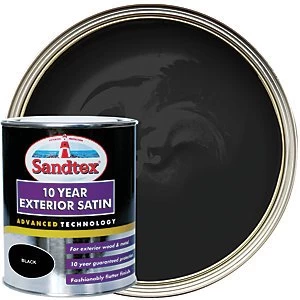 Sandtex 10 Year Exterior Satin Paint - Black 750ml