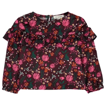 Rose and Wilde Printed Floral Blouse - Burgundy