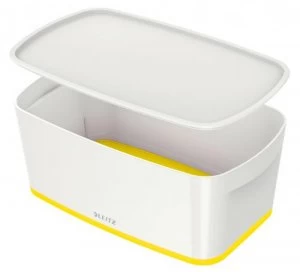 Leitz MyBox Small with Lid WOW White Yellow