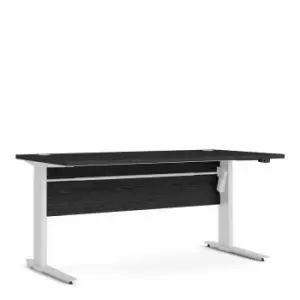 Prima Desk with Height Adjustable White Legs 150cm, black