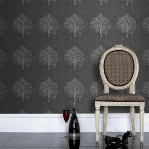 Boutique Gothic Enchant Wallpaper - One size - dark grey