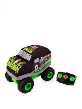 Monster Jam Official Grave Digger Plush Remote Control Monster Truck With Soft Body And 2-Way Steering