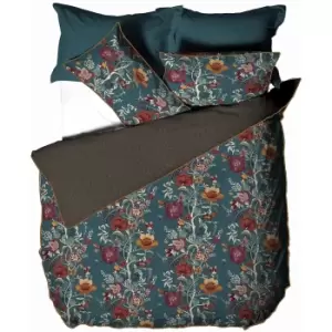 Paoletti Bloom Floral Duvet Cover Set (Double) (Teal)