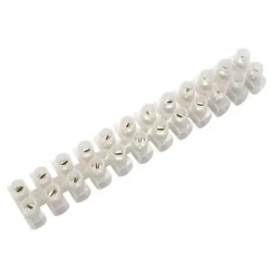 BQ White 15A 12 Way Cable Connector Strip Pack of 5