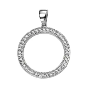 Sterling Silver Clear Cubic Zirconia Open Circle Pendant