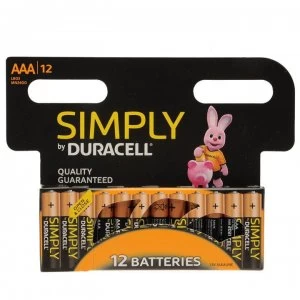 Duracell Simply 12 Pack AAA Batteries - -