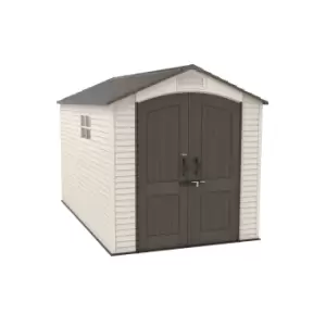 Lifetime 7 Ft. X 12 Ft. Outdoor Storage Shed With Assembly - Brown/Beige