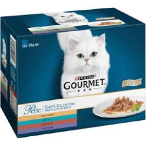 Gourmet Perle Chef's Collection Mini Fillets in Gravy Cat Food 12 x 85g