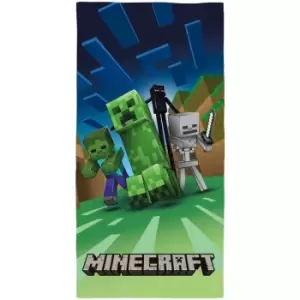 Minecraft Creeper Towel (One Size) (Blue/Green) - Blue/Green