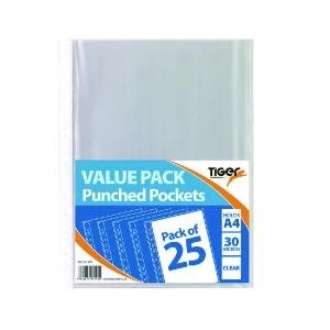 A4 Punched Pockets 30 Micron Pack of 375 301599