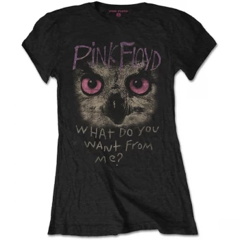 Pink Floyd - Owl - WDYWFM? Ladies Small T-Shirt - Black
