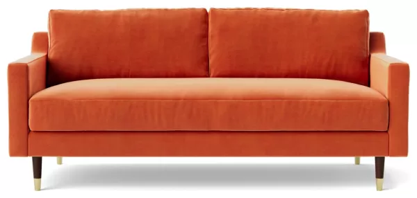 Swoon Rieti Velvet 2 Seater Sofa - Burnt Orange