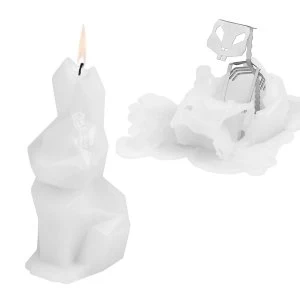 White Hoppa Rabbit PyroPet Candle