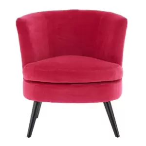 Cotton Velvet Plush Accent Chair with Birchwood Legs