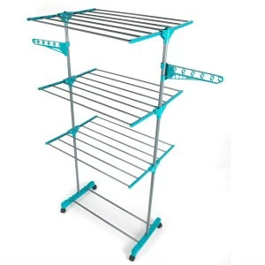 Beldray Deluxe 3-Tier Clothes Airer - Turquoise