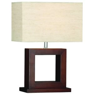 1 Light Table Lamp Wood with Shade, E27